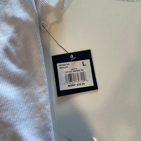 Bebe NWT Y2K White Logo Pink Stone Ribbed Scoop Neck Crop Top, Size S - Picture 9 of 13